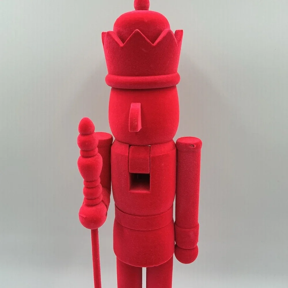 15 Inch Pink Flocked Nutcracker King Figurine Christmas Holiday Decor New